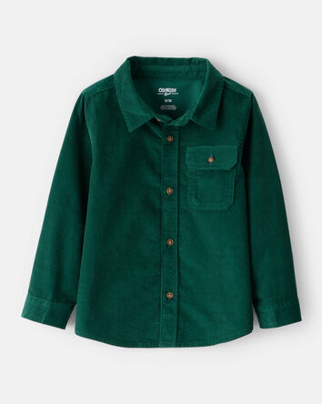 Toddler Boy Corduroy Long-Sleeve Button-Down Shirt - Green, 