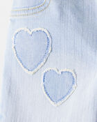 Baby Embroidered Stretch Denim Wide Leg Jeans - Cowboy Wash, image 3 of 4 slides