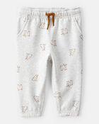 Baby Boy DayDream Fleece Bear Print Long-Sleeve Tee & Pant Set - Brown, image 2 of 6 slides