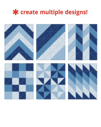 Playspot Geo Foam Floor Tiles - Blue Ombre, 