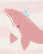 Baby Whale Print Snug Fit Cotton 4-Piece Pajamas, image 3 of 4 slides