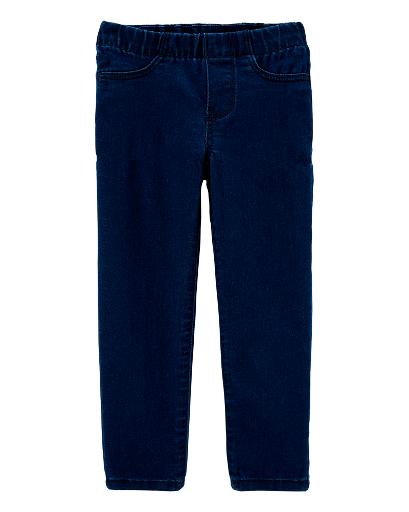 Toddler Dark Wash Elastic-Waist Jeggings, image 1 of 4 slides