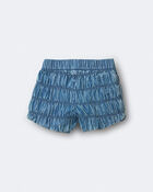 Toddler Girl Ruched Shorts in Chambray, image 6 of 7 slides