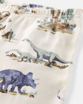 Toddler Dinosaur Print Organic Cotton Pajamas Set, 