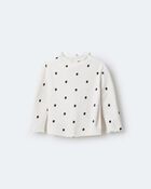Toddler Girl Polka Dot Mock Neck Long-Sleeve Top - Ivory, image 2 of 6 slides