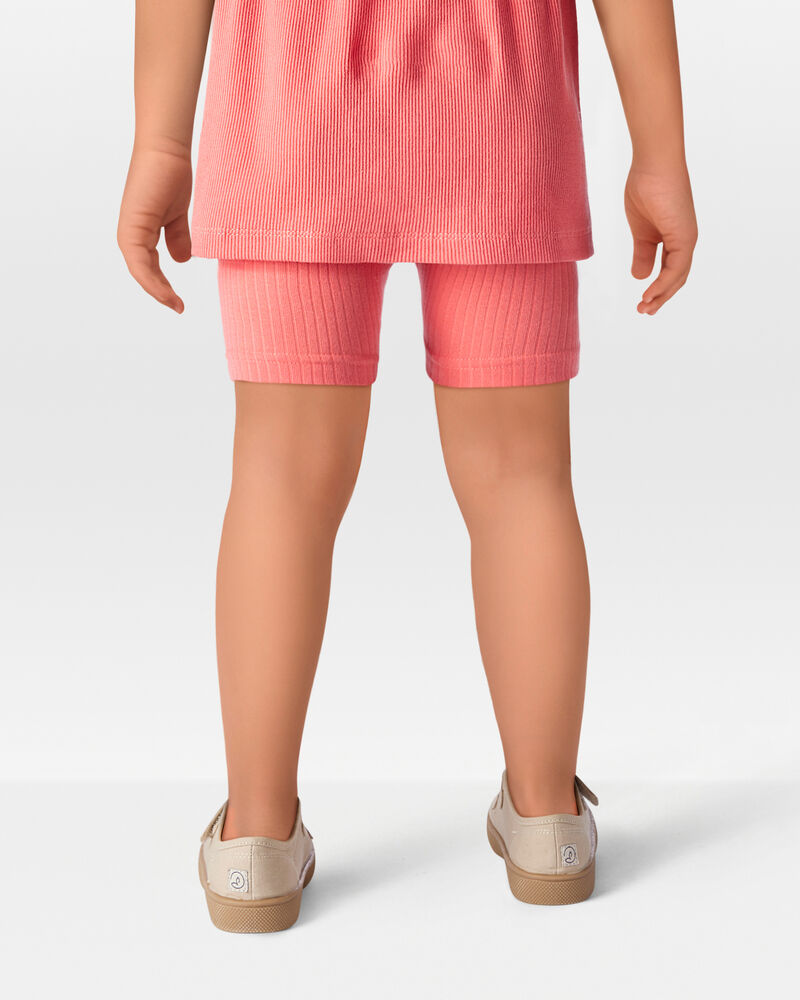 Toddler Girl 2-Pack Organic Cotton Ribbed Pedal Shorts, image 5 of 9 slides