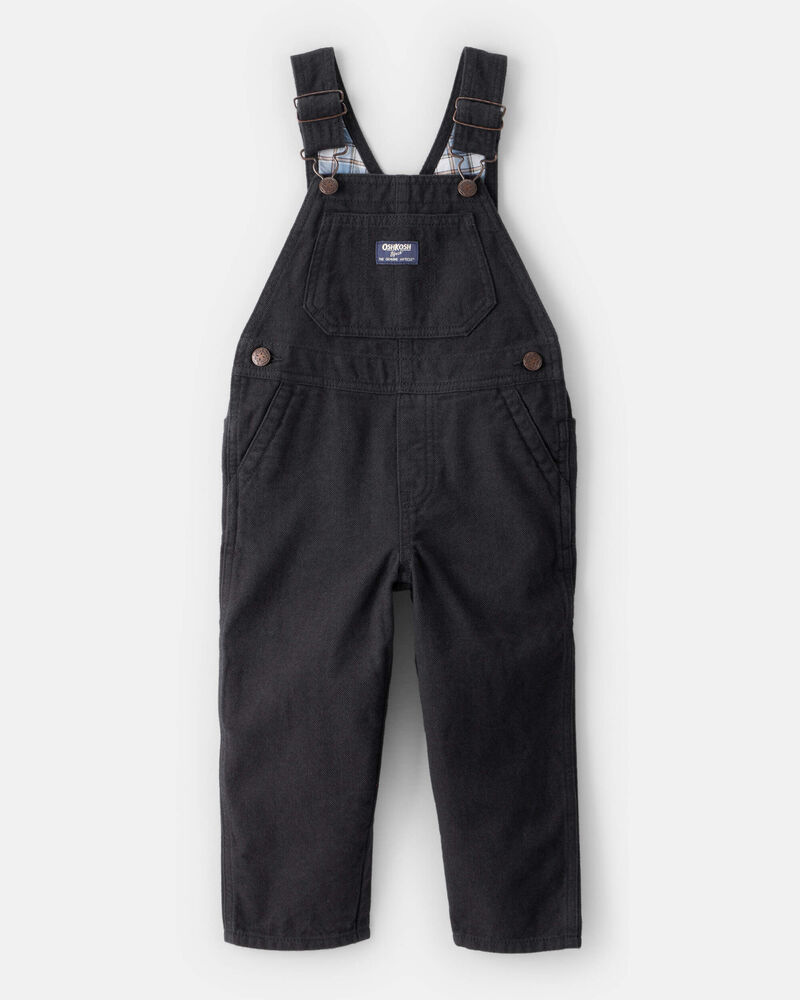 Toddler Boy Herringbone Overalls - Black, image 1 of 4 slides