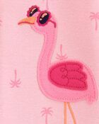 Baby Girl Flamingo Print Snug Fit Cotton Footie 1-Piece Pajamas - Pink, image 2 of 4 slides