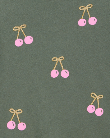 Toddler Cherry Short-Sleeve Graphic Tee - Olive, 