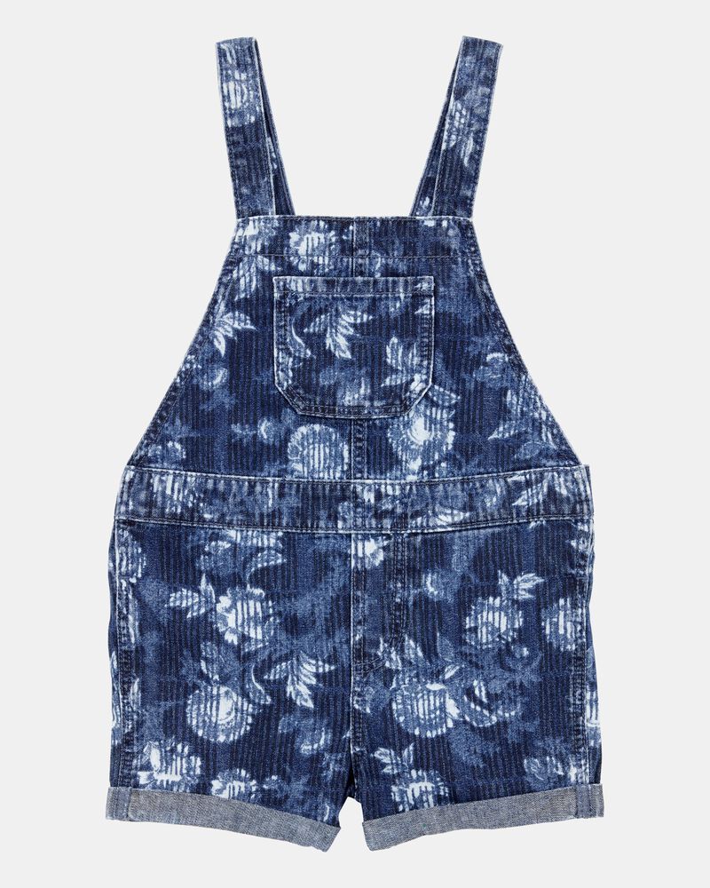 Baby Iconic Denim Floral Shortalls - Blue, image 1 of 4 slides