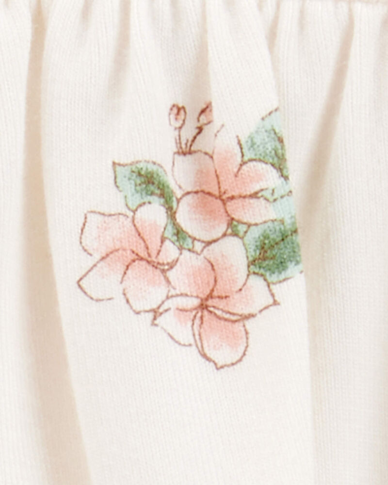 Baby Girl 2-Piece Tropical Print PurelySoft Outfit Set - Ivory, image 3 of 5 slides