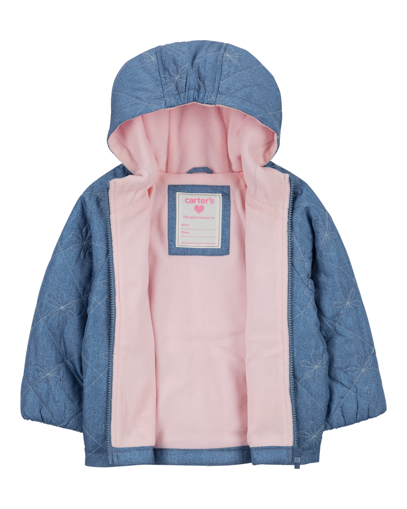 Toddler Quilted Chambray Mid-Weight Jacket, image 2 of 3 slides