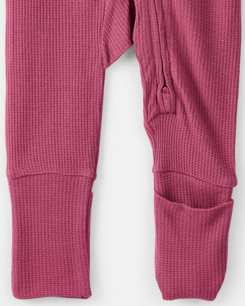 Baby Girl PurelySoft Long-Sleeve Sleep & Play Pajamas - Burgundy, image 3 of 8 slides