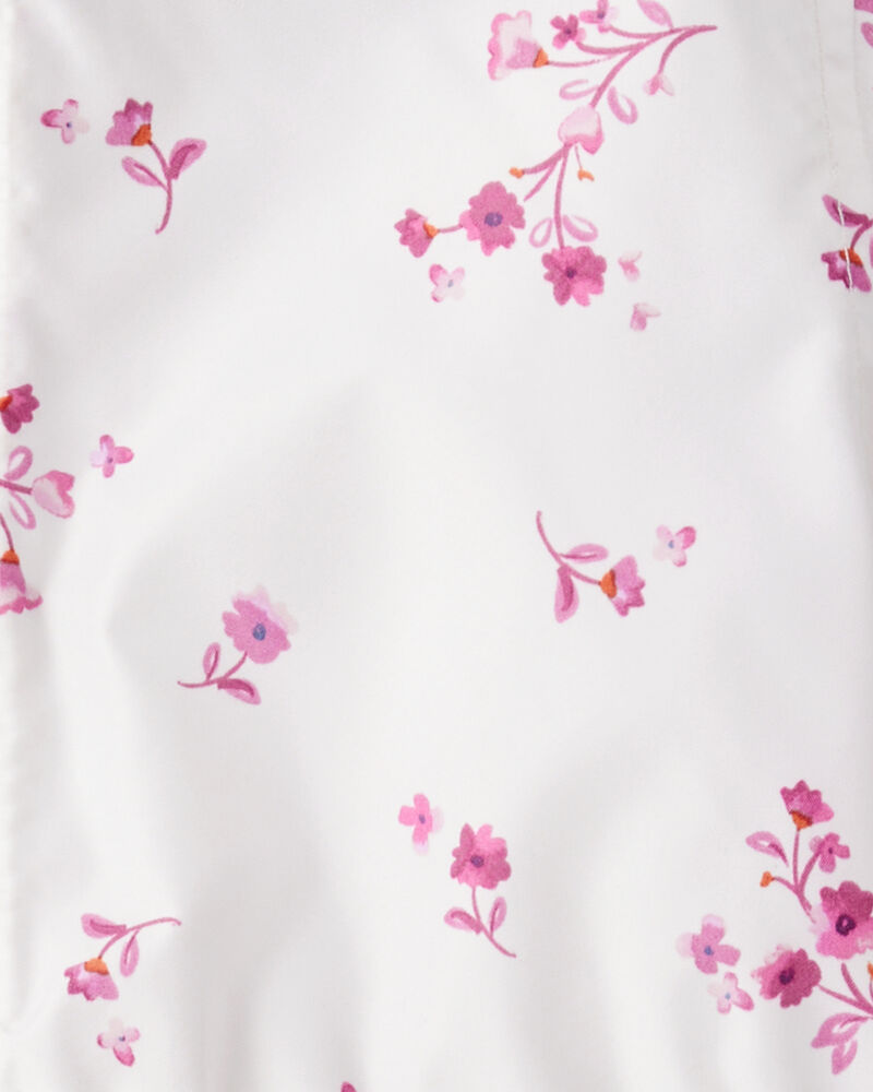 Toddler Girl Floral Long-Sleeve Midweight Anorak Jacket - White, image 3 of 3 slides