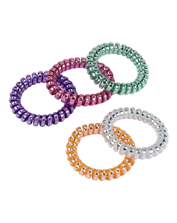 5-Pack Plastic Hair Ties, 