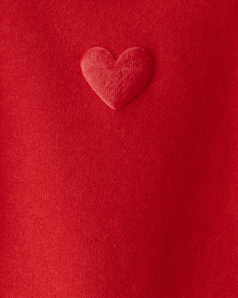 Baby Girl DayDream Fleece Heart Sweatshirt - Red, image 3 of 4 slides