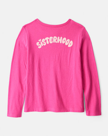 Girls Sisterhood Long-Sleeve Graphic Tee - Pink, 