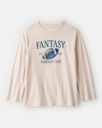 Boys Fantasy Football Long-Sleeve Graphic Tee - Tan, 