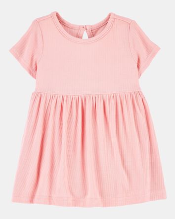 Baby Girl Solid PurelySoft Bodysuit Dress - Pink, 