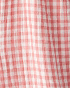 Toddler Organic Cotton Gauze Gingham Jumpsuit, image 3 of 4 slides