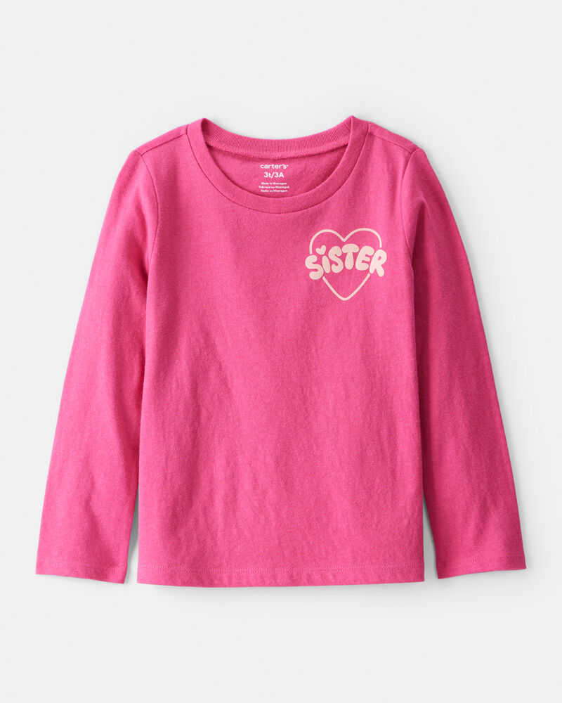 Toddler Girl Sisterhood Long-Sleeve Graphic Tee - Pink, image 1 of 5 slides