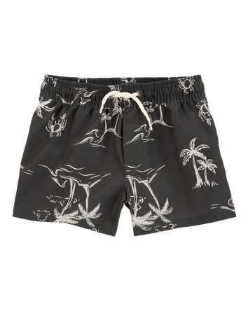Toddler Boy Palm Tree Swim Trunks, 