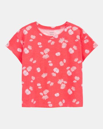 Kid Floral Short-Sleeve Tee - Orange, 