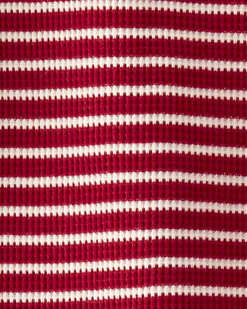 Toddler Organic Cotton Striped Waffle Knit Pajamas, image 3 of 4 slides