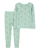 Toddler Palm Tree Print PurelySoft 2-Piece Pajamas - Mint, image 1 of 5 slides