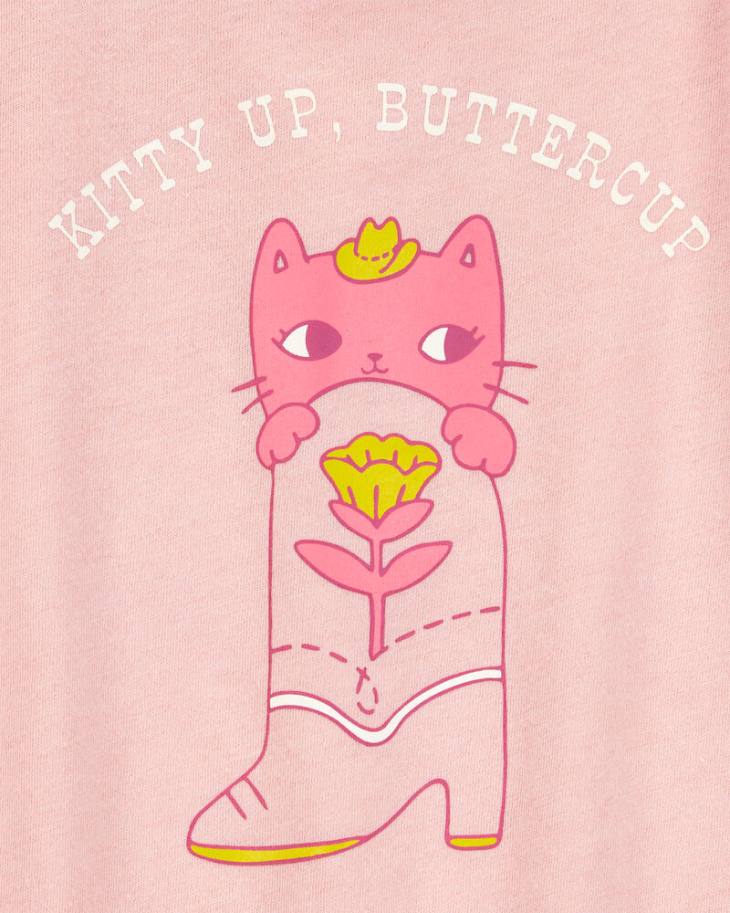 Toddler Kitty Up Buttercup Short-Sleeve Graphic Tee - Pink, image 2 of 3 slides