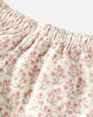 Baby Girl 2-Piece Organic Cotton Gauze Floral-Print Set, 