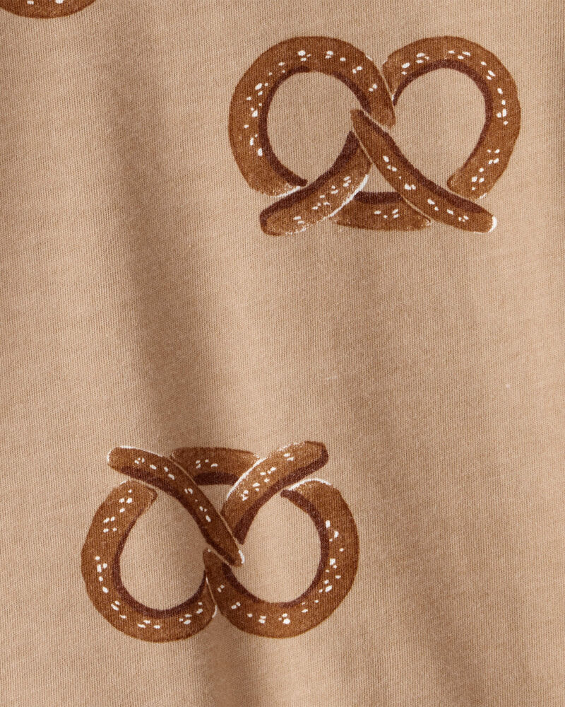 Baby Boy Pretzel Print Long-Sleeve Tee - Brown, image 2 of 3 slides