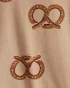 Baby Boy Pretzel Print Long-Sleeve Tee - Brown, image 2 of 3 slides