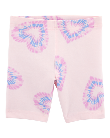 Baby Girl Heart Print Bike Shorts - Pink, 