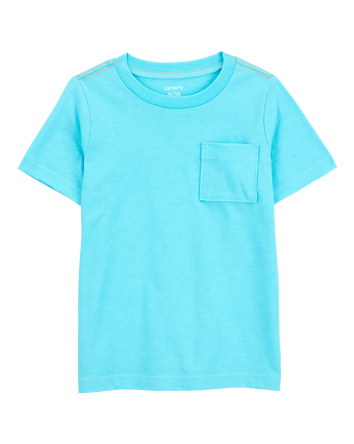 Baby Solid Short-Sleeve Pocket Tee - Blue, 