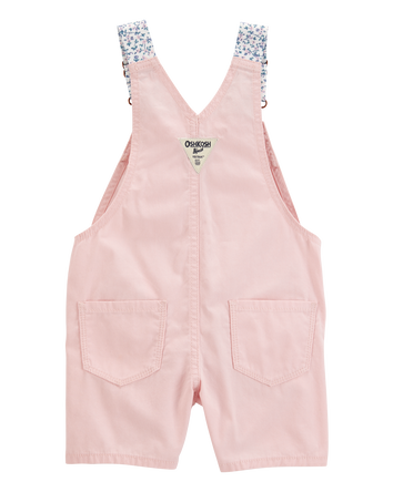Baby Heart Woven Shortalls - Pink, 