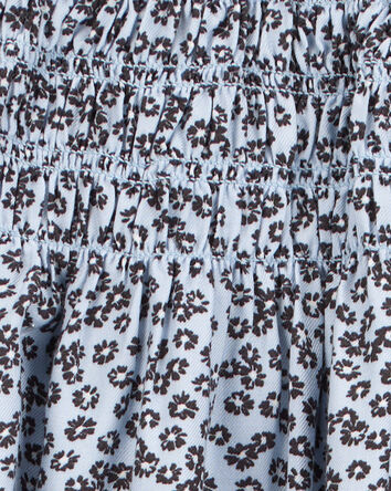 Kid Floral Maxi Skirt - Blue, 