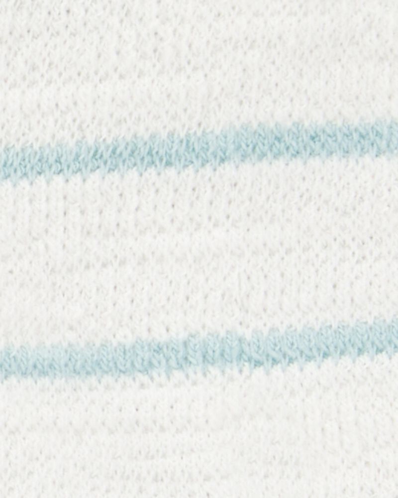 Baby 2-Piece Striped Pocket Tee & Pull-On Slub Jersey Shorts Set - Ivory/Mint, image 4 of 6 slides