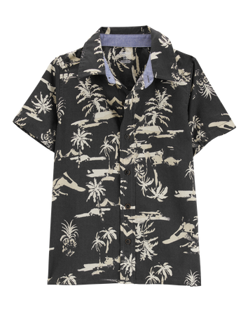Boys Short-Sleeve Tropical Button-Front Shirt, 