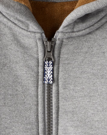 Toddler Boy Long-Sleeve Hooded Zip-Up Jacket - Grey, 