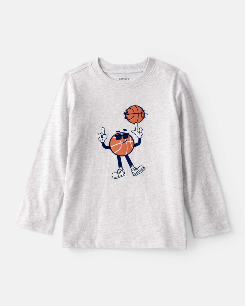 Toddler Boy Basketball Long-Sleeve Graphic Tee - Grey, image 1 of 3 slides