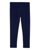 Baby Girl Cotton Stretch Leggings - Navy, image 1 of 4 slides