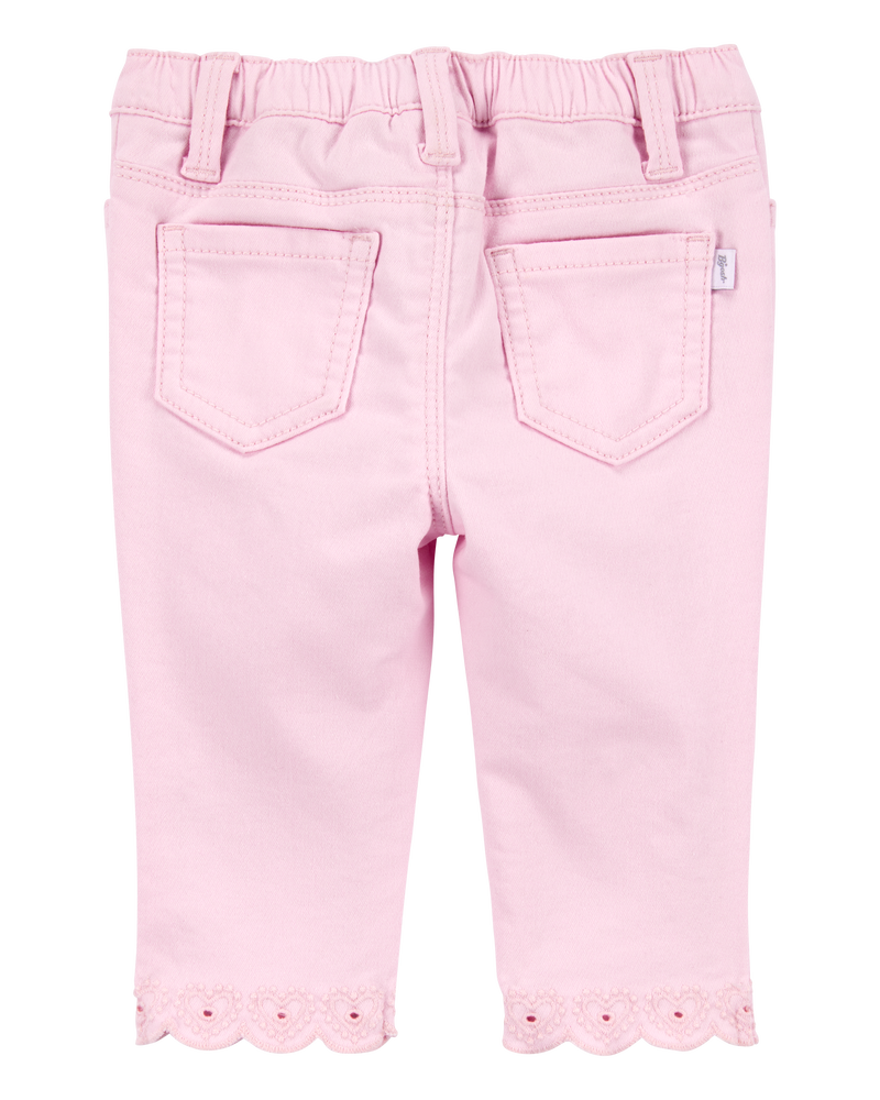 Baby 2-Piece Pointelle Bodysuit & Embroidered Hem Pants Set, image 5 of 7 slides