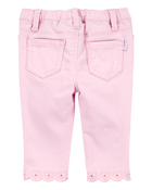 Baby 2-Piece Pointelle Bodysuit & Embroidered Hem Pants Set, image 5 of 7 slides