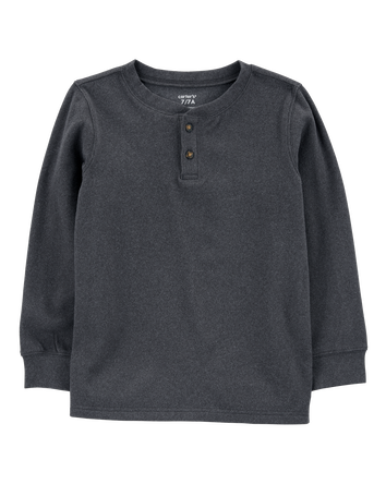 Kid Drop Needle Long-Sleeve Henley Tee, 