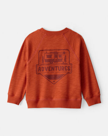 Toddler Boy Adventures French Terry Pullover Sweatshirt - Orange, 