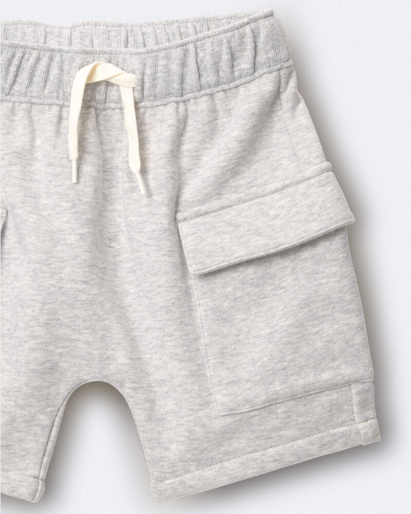 Toddler Boy French Terry Cargo Shorts - Heather Grey, image 6 of 6 slides