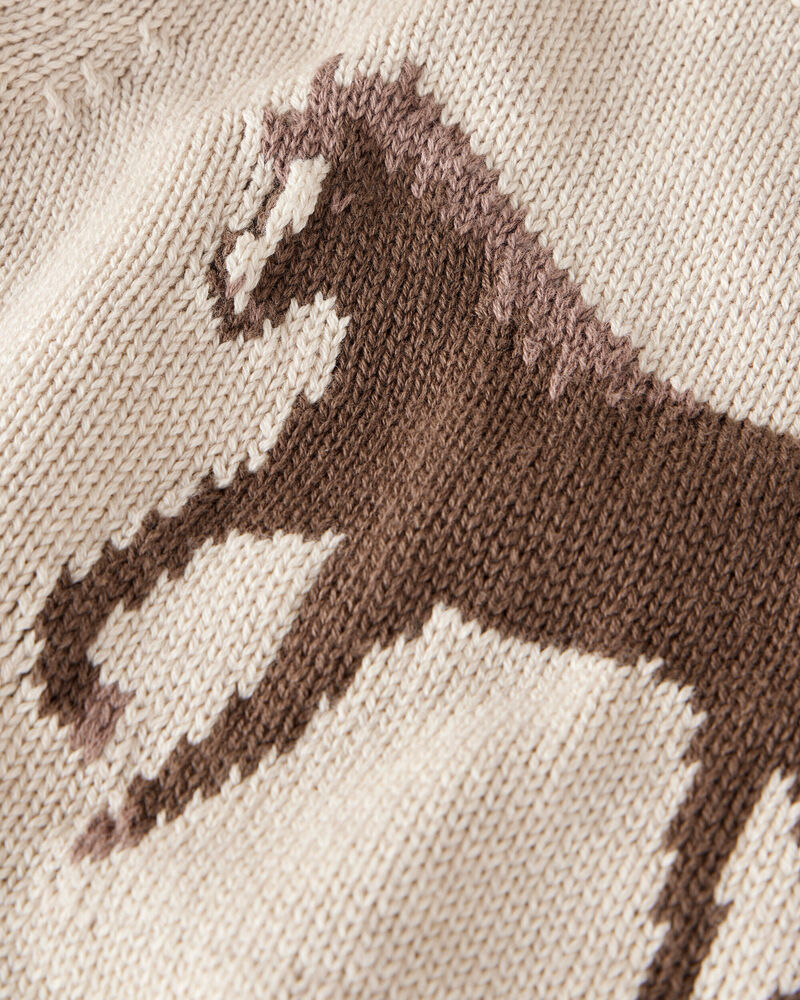 Baby Organic Cotton Horse Sweater Knit, image 2 of 4 slides