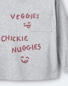 Toddler 'Chicken Nuggies' Long-Sleeve Pocket Graphic Tee - Heather Grey, image 7 of 7 slides