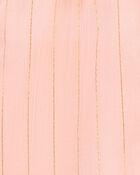 Toddler Boho Button-Up Crinkle Romper - Coral, image 2 of 3 slides